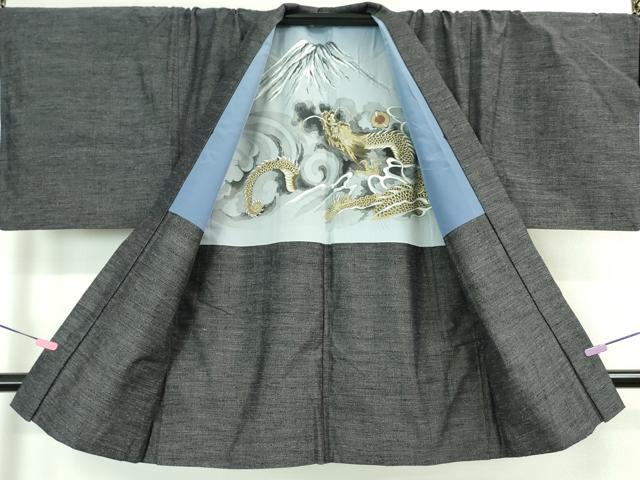 平和屋着物□極上 男性 本場真綿絢結城紬 アンサンブル キングサイズ  