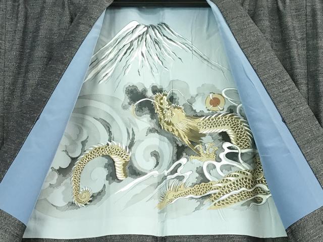 平和屋着物□極上 男性 本場真綿絢結城紬 アンサンブル キングサイズ  