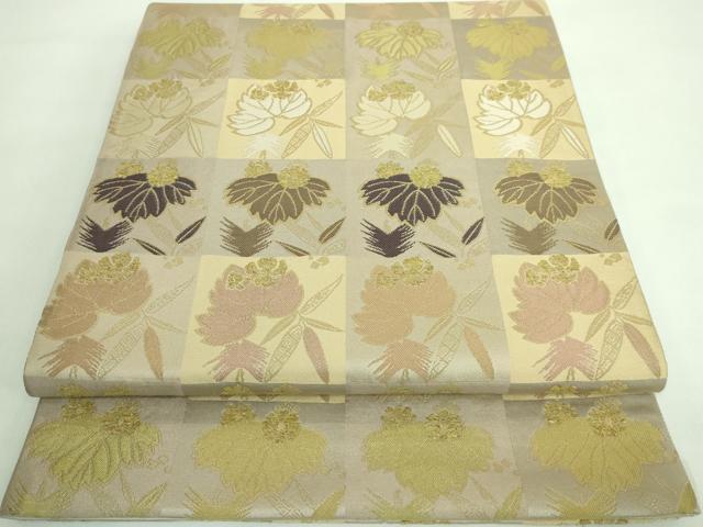 平和屋着物■極上　西陣織　陰山織物謹製　箔屋清兵衛　六通柄袋帯　草木染　桐笹文　逸品　DZAA7420kh5