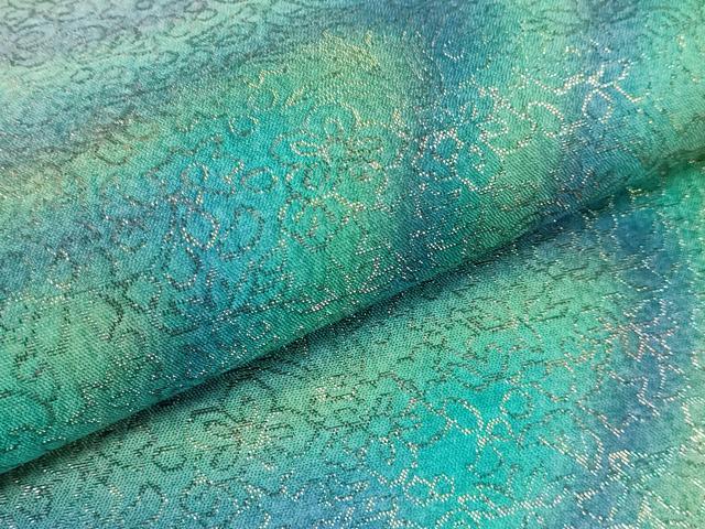 平和屋本店□希少 久保田一竹 幻の辻が花 太鼓柄袋帯 金通し