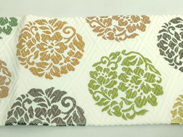 平和屋着物□極上 西陣 川島織物 つけ帯 唐織 花丸文 証紙付き 逸品