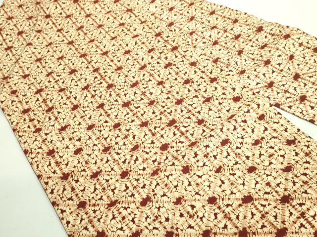 平和屋着物□極上 岩手の匠 草紫堂 南部絞り 茜染 紬