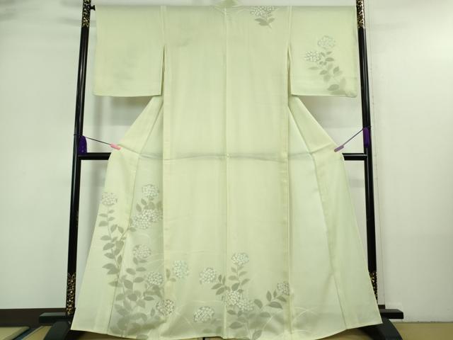平和屋着物■極上　訪問着　無双　紗袷　紗×絽　紫陽花　あじさい　若芽色地　金彩　逸品　DZAA7532kh5