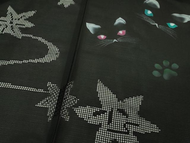 平和屋着物□極上 羽織 スリーシーズン 春夏秋 塵除け 絽 猫 ネコ