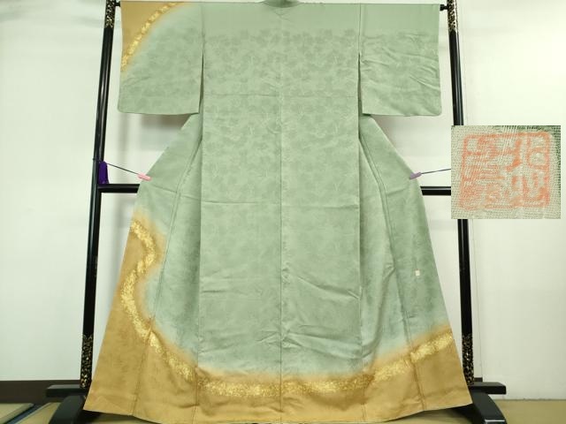 作家物 松葉 上品 小紋 黒 正絹 正絹着物｜小紋/きものと帯の山善