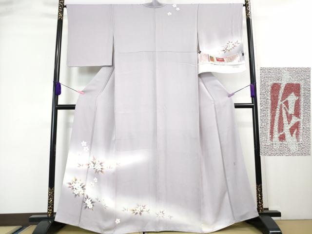 平和屋本店■極上　本加賀友禅作家　鬼島武司　訪問着　吉野霞　暈し染め　白藤色地　やまと金ラベル　証紙付き　逸品　DZAA7562kh5