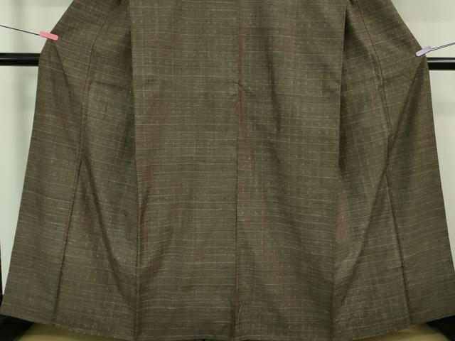 平和屋本店□極上 本場結城紬 重要無形文化財 色紙格子文 証紙付き