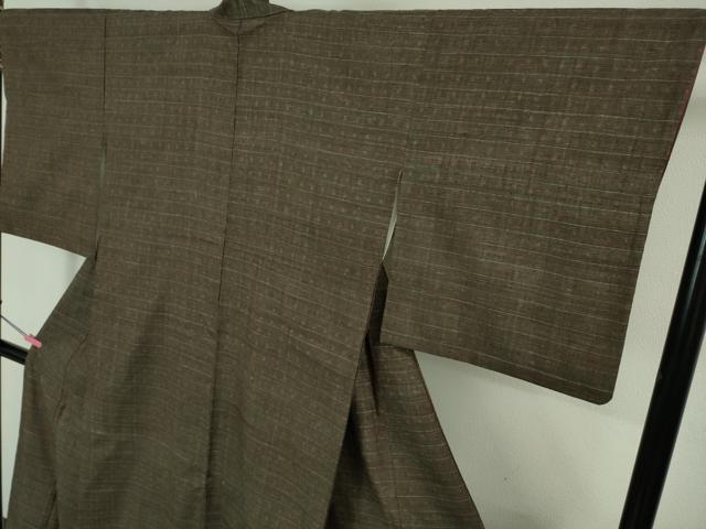 平和屋本店■極上　本場結城紬　重要無形文化財　色紙格子文　証紙付き　逸品　DZAA7568kh5 平和屋本店□極上 本場結城紬 重要無形文化財 色紙格子文 証紙付き