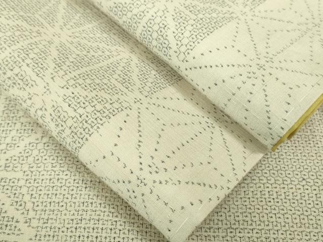 平和屋着物■極上　結城紬　100亀甲　麻の葉間道　逸品　未使用　DZAA7583kh5