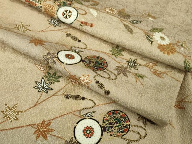 平和屋着物■極上　小紋　鼓花文　金彩　逸品　DZAA7594kh5