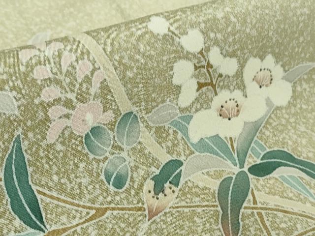 平和屋着物○訪問着 友禅 裏菊 たたき染め 鬼しぼ縮緬 正絹 逸品