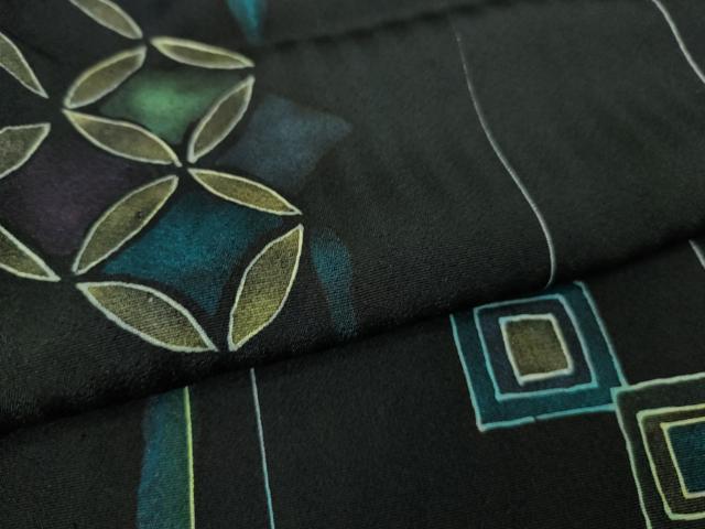 平和屋本店□極上 小紋 単衣 間道 逸品 DZAA6382kh5