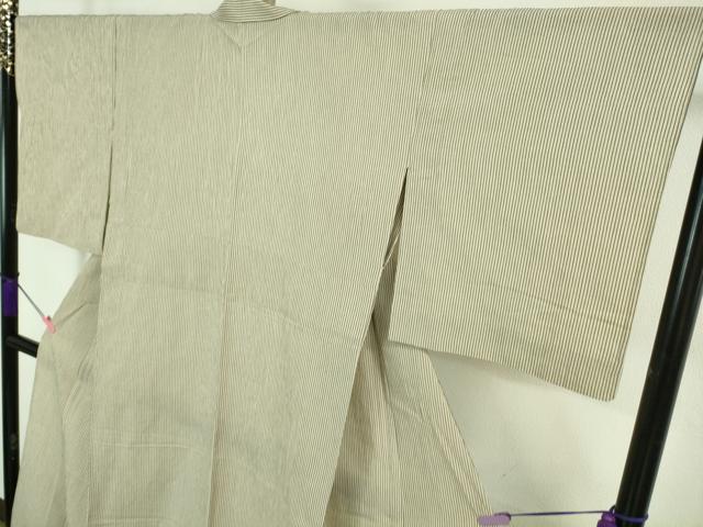 平和屋着物■極上　夏物　小千谷　綿麻縮　縞　小千谷織物　吉新織物謹製　証紙付き　逸品　DZAA7633kh5 平和屋着物□極上 夏物 仁伍エ門 綿麻縮 縞 小千谷織物 証紙付き 逸品