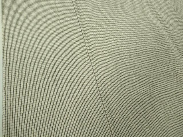 平和屋着物□極上 結城紬 単衣 格子 反端付き 逸品 DZAA7634kh5の通販