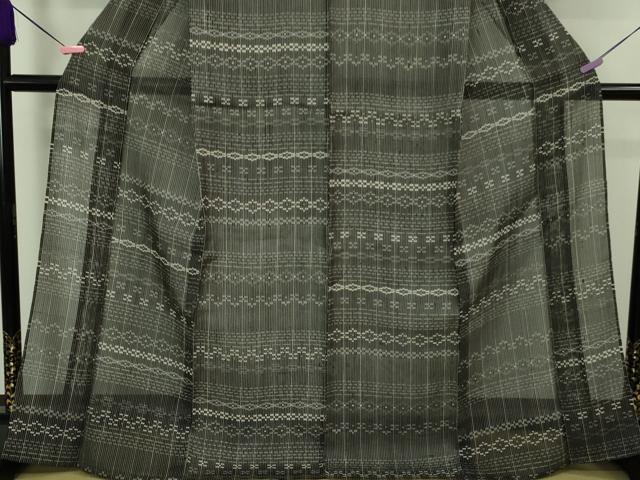 平和屋着物■極上　夏物　絹芭蕉　小紋　吉祥間道　黒地　逸品　DZAA7635kh5 平和屋着物□極上 夏物 絹芭蕉 小紋 吉祥間道 黒地 逸品 DZAA7635kh5