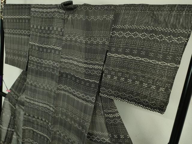 平和屋着物■極上　夏物　絹芭蕉　小紋　吉祥間道　黒地　逸品　DZAA7635kh5 平和屋着物□極上 夏物 絹芭蕉 小紋 吉祥間道 黒地 逸品 DZAA7635kh5
