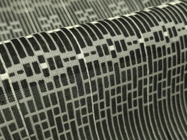 平和屋着物□極上 夏物 絹芭蕉 小紋 吉祥間道 黒地 逸品 DZAA7635kh5