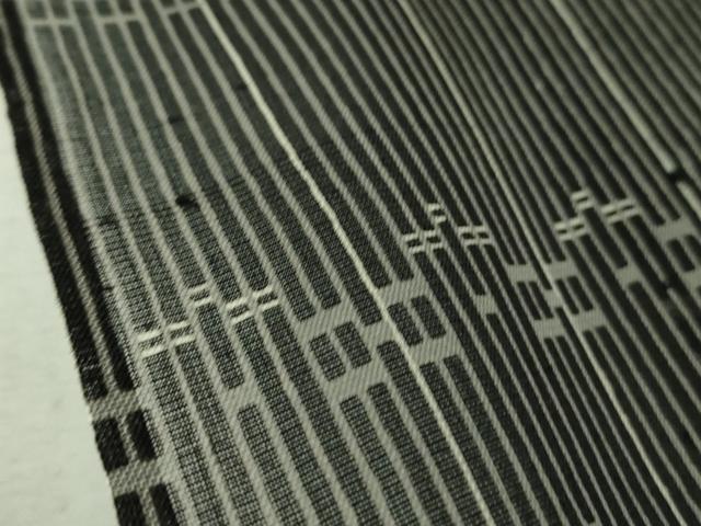 平和屋着物□極上 夏物 絹芭蕉 小紋 吉祥間道 黒地 逸品 DZAA7635kh5