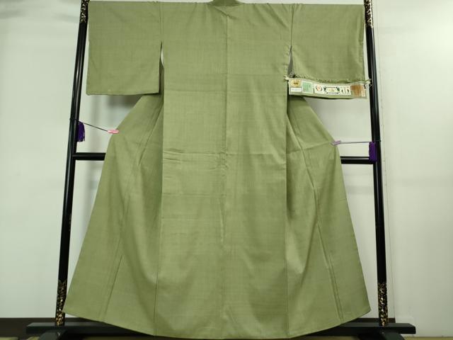 平和屋本店□極上 本場結城紬 重要無形文化財 奥順謹製 色無地