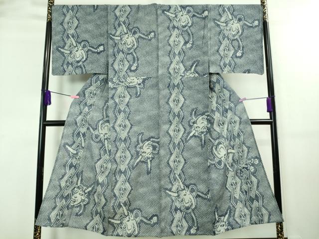 平和屋本店■希少　男性　夏物　浴衣　有松鳴海絞り　般若　逸品　DZAA7660kh5