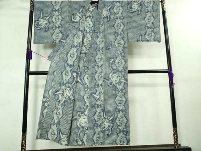 平和屋本店■希少　男性　夏物　浴衣　有松鳴海絞り　般若　逸品　DZAA7660kh5_1