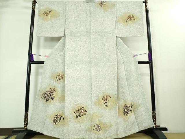 平和屋本店■極上　浦野理一　金彩友禅　訪問着　乱菊　鬼しぼ縮緬　暈し染め　金彩　逸品　DZAA7668kh5