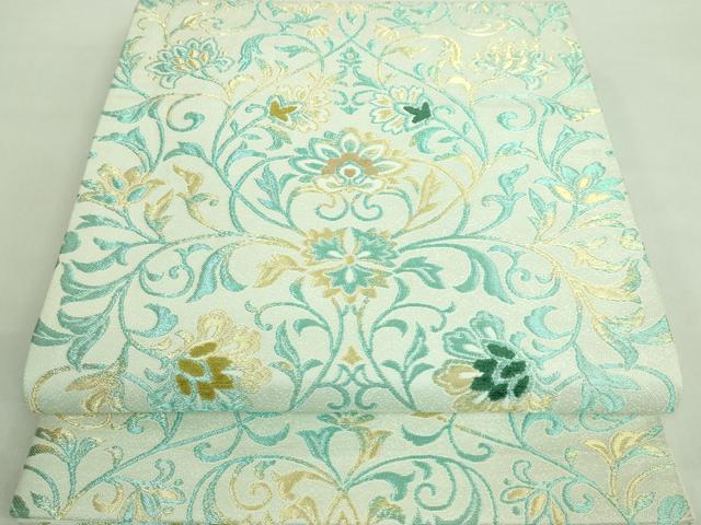 平和屋着物■極上　六通柄袋帯　モール　更紗花唐草　金糸　逸品　DZAA7710kh5