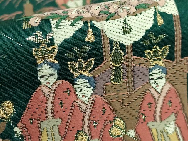 平和屋着物■極上　六通柄　本袋帯　日本の四季　祭り　凧揚げ　鉄色地　金糸　逸品　DZAA7730kh5 平和屋着物□極上 六通柄 本袋帯 日本の四季 祭り 凧揚げ