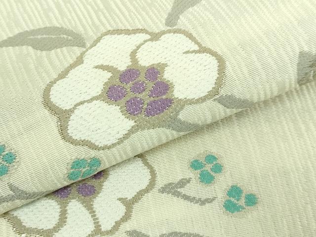 平和屋着物■極上　九寸名古屋帯　唐織　花唐草　蒸栗色地　逸品　DZAA7742kh5 平和屋着物□極上 九寸名古屋帯 唐織 花唐草 蒸栗色地 逸品