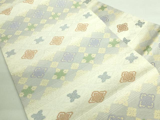 平和屋着物■極上　九寸名古屋帯　唐織　七宝花菱文　金銀糸　逸品　DZAA7751kh5 平和屋着物□極上 九寸名古屋帯 唐織 七宝花菱文 金銀糸 逸品