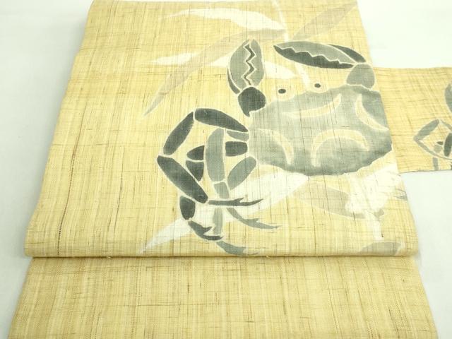 正絹 六通袋帯 『西陣織』 【蜘蛛の巣 蝶 黒】 平和屋着物□極上 夏物