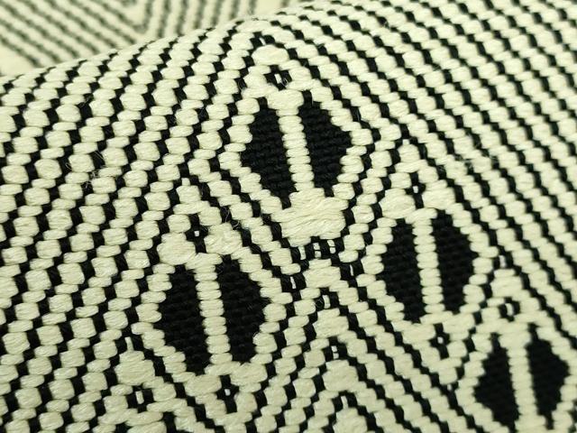 平和屋着物□極上 九寸名古屋帯 梟 ふくろう 蜘蛛 蜘蛛の巣 黒地