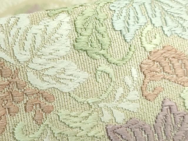 平和屋着物■極上　伝統工芸士　今江嘉久　六通柄袋帯　唐織　江州ダルマ糸　亀甲華文　金糸　逸品　DZAA7776kh5 平和屋着物□極上 伝統工芸士 今江嘉久 六通柄袋帯 唐織 江