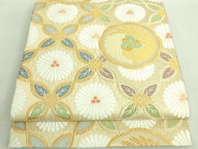 平和屋着物■極上　六通柄袋帯　唐織　菊菱　金糸　逸品　DZAA7778kh5