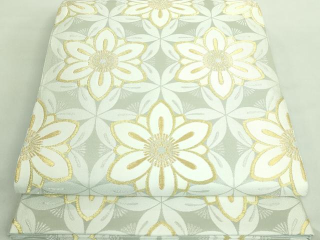 平和屋本店■最高級　人間国宝　北村武資　煌彩錦　六通柄袋帯　葉月花文　金糸　反端・紙タグ付き　逸品　DZAA7781kh5