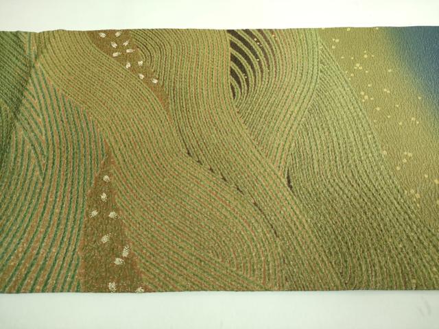 平和屋着物□極上 十日町 名門 滝泰謹製 太鼓柄袋帯 相良刺繍 箔