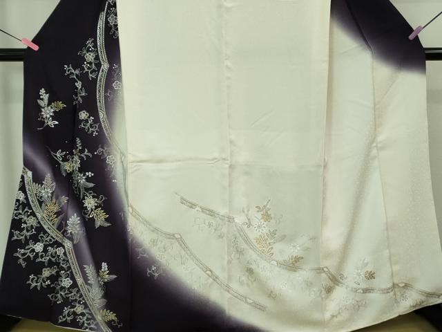 平和屋本店□極上 訪問着 花唐草文 暈し染め 金銀彩 逸品