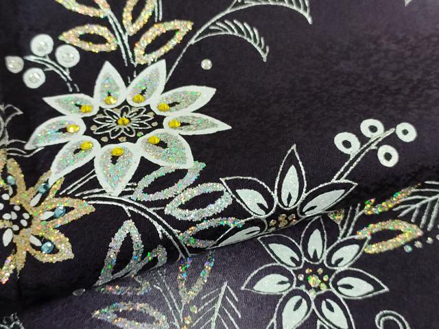 平和屋本店□極上 訪問着 花唐草文 暈し染め 金銀彩 逸品