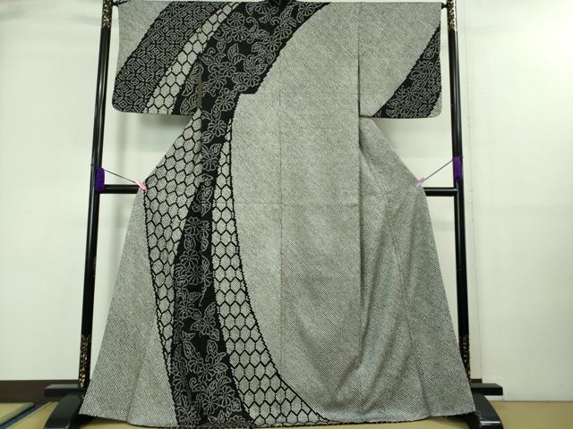 平和屋着物■極上　訪問着　絞り　草花文　黒地　逸品　未使用　DZAA7838kh5