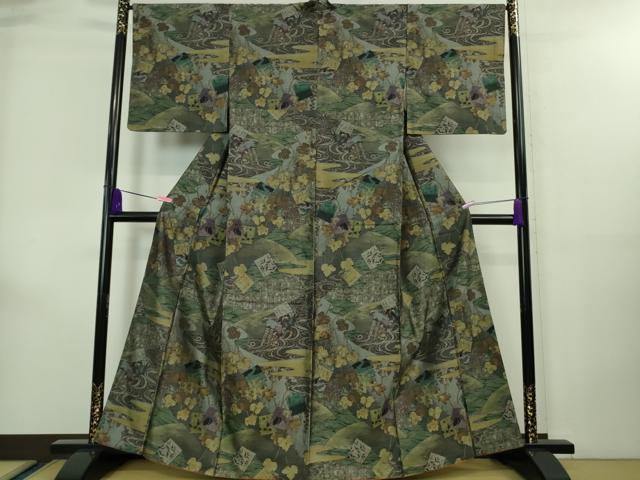 平和屋着物■極上　本場大島紬　百人一首　蔦の葉　さが美扱い　逸品　DZAA7851kh5