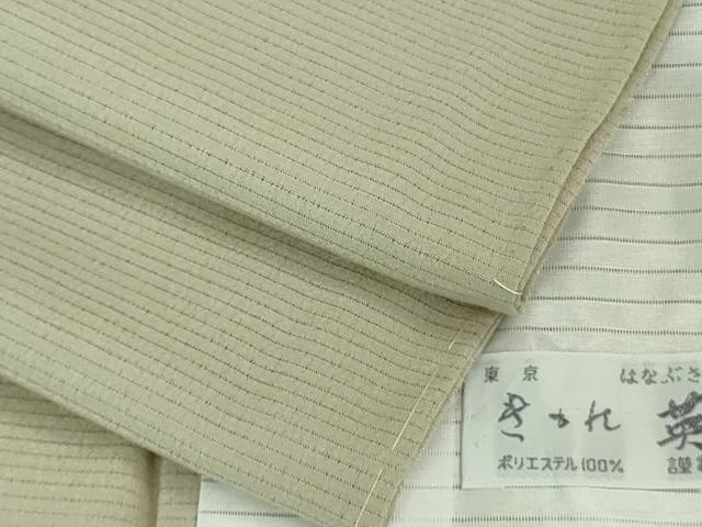 平和屋着物■極上　夏物　洗える最高級着物　＜英＞はなぶさ謹製　色無地　絽縮緬　白橡色　逸品　未使用　DZAA7867kh5