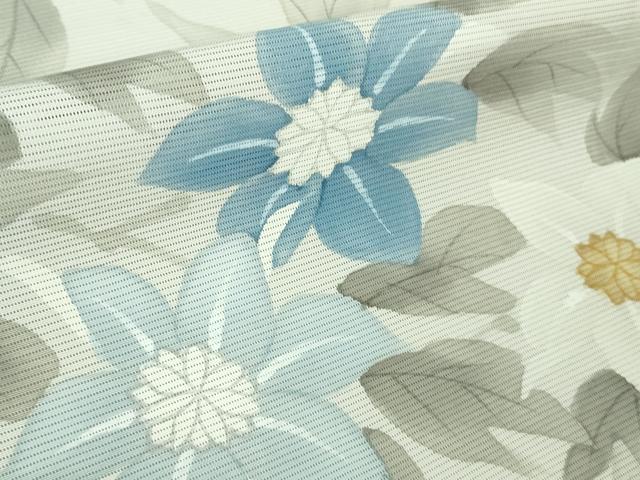 平和屋着物□極上 夏物 訪問着 絽 手描き 鉄線花 枝花文 逸品