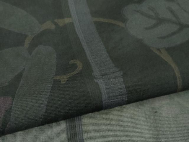 平和屋着物■極上　夏物　撫松庵　小紋　紗　笹竹花文　黒地　洗える着物　逸品　DZAA7873kh5 平和屋着物□極上 夏物 撫松庵 小紋 紗 笹竹花文 黒地 洗える着物