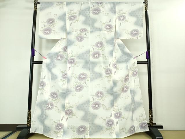 平和屋着物■極上　夏物　撫松庵　小紋・浴衣兼用　セオアルファ　絽縮緬　朝顔　暈し染め　洗える着物　逸品　未使用　DZAA7874kh5