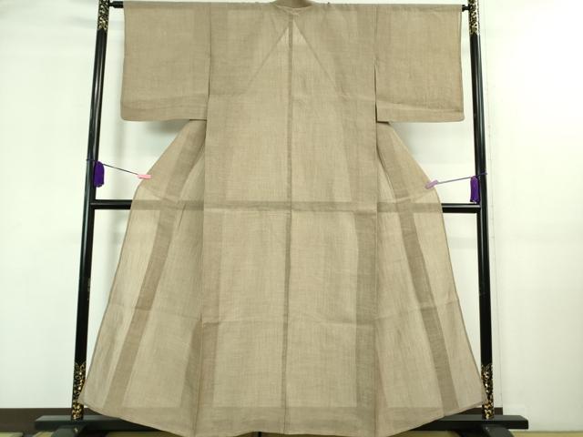 平和屋着物□極上 夏物 小千谷 綿麻縮 縞 小千谷織物 吉新織物