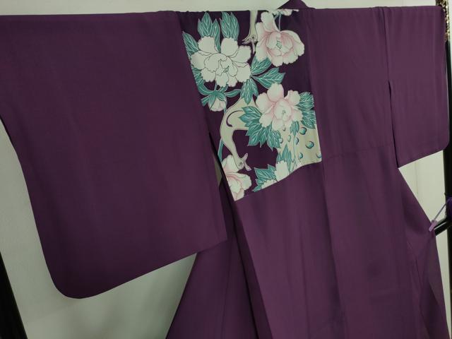 平和屋着物▽本塩沢 単衣 市松花文 正絹 逸品 DAAV5341az