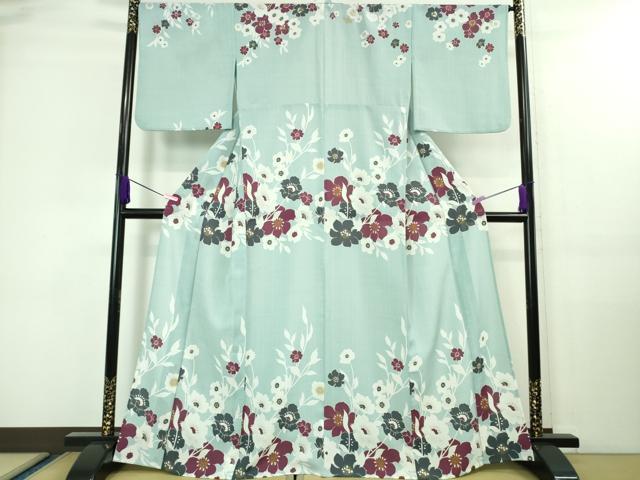 平和屋着物■極上　夏物　撫松庵　訪問着　枝花文　金彩　セオアルファ　洗える着物逸品　DZAA7884kh5