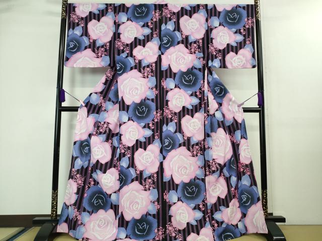 平和屋着物○本場結城玉紬 80亀甲 幾何学文様 やまと誂製 証紙付き