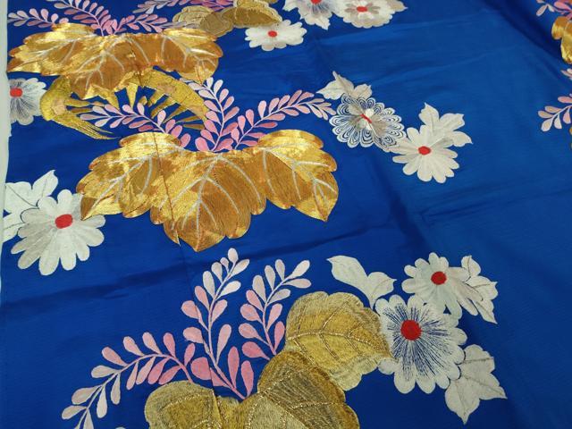 平和屋本店■極上　夏物　お引きずり・お引き摺り・引き振袖　絽　駒刺繍　総刺繍　桐花文　金銀糸　逸品　DZAA7891kh5 平和屋本店□極上 夏物 お引きずり・お引き摺り・引き振袖 絽 駒刺繍 総