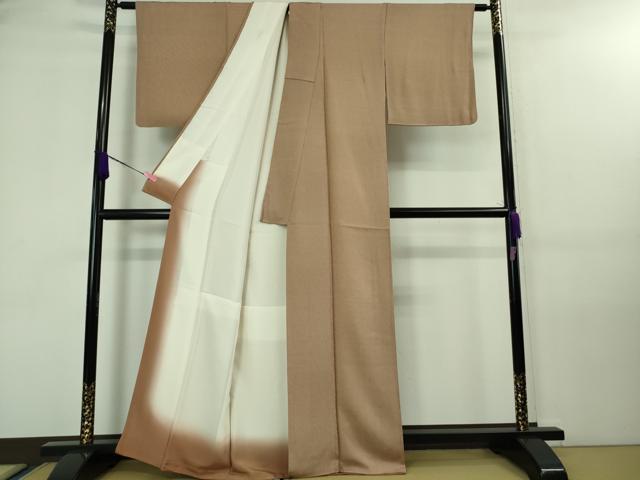 平和屋着物□極上 江戸小紋 万筋 紅樺色×遠州茶色 鬼しぼ